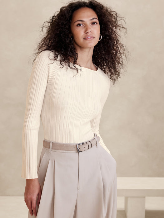 Cece Flare-Sleeve Sweater Top