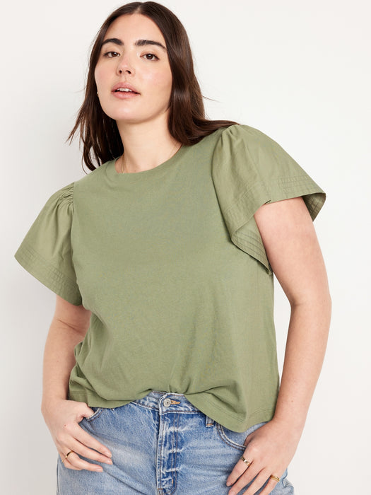 Flutter-Sleeve Combination Top