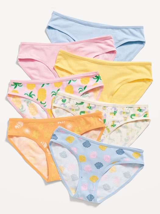 Printed Bikini Underwear 7-Pack for Girls