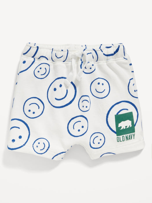 Unisex Printed Logo-Graphic Pull-On Shorts for Baby