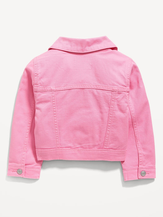 Cropped Trucker Twill Jacket for Toddler Girls