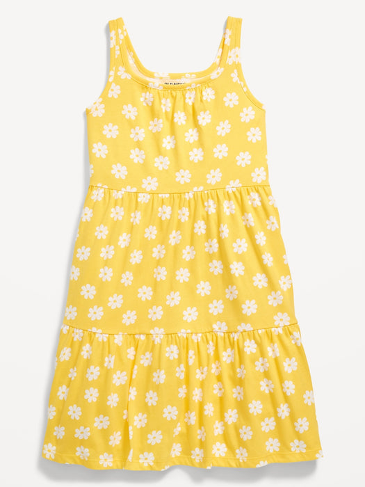 Printed Sleeveless Tiered Dress for Girls
