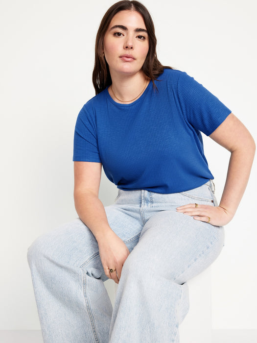 Luxe Ribbed Slub-Knit T-Shirt