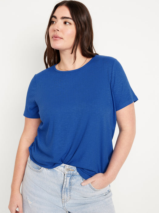 Luxe Ribbed Slub-Knit T-Shirt