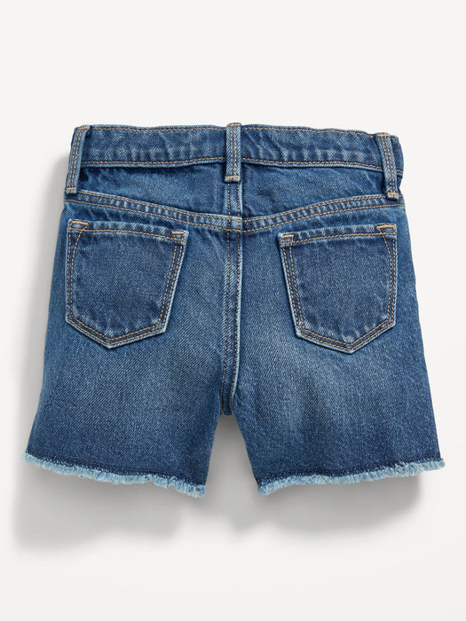 High-Waisted Frayed-Hem Jean Shorts for Toddler Girls