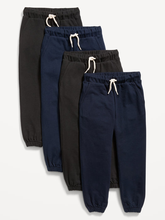 Functional Drawstring Jogger Sweatpants 4-Pack for Toddler Boys