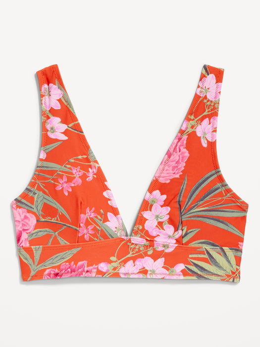 V-Neck Longline Bikini Swim Top