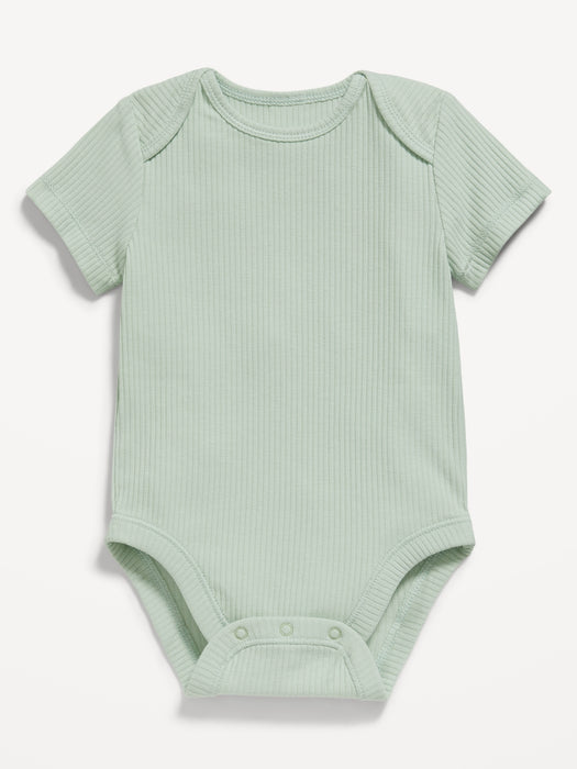 Unisex Short-Sleeve Rib-Knit Bodysuit for Baby