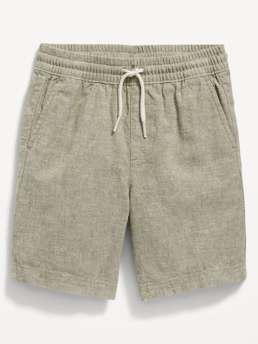 Functional-Drawstring Linen-Blend Shorts for Toddler Boys