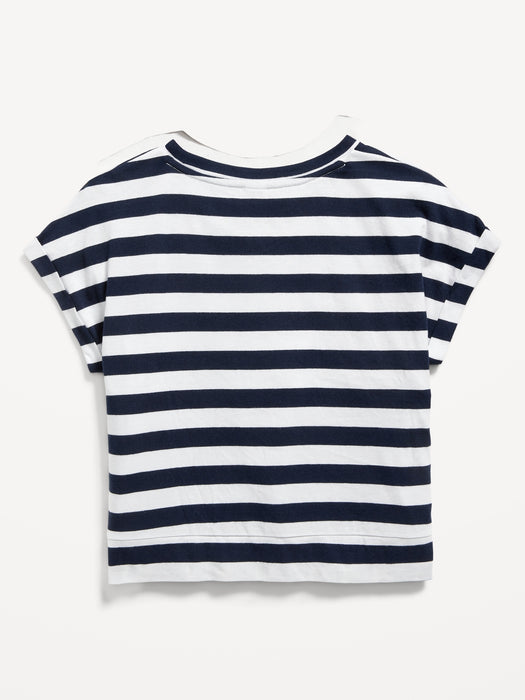 Printed Short-Sleeve Twist-Front T-Shirt for Girls