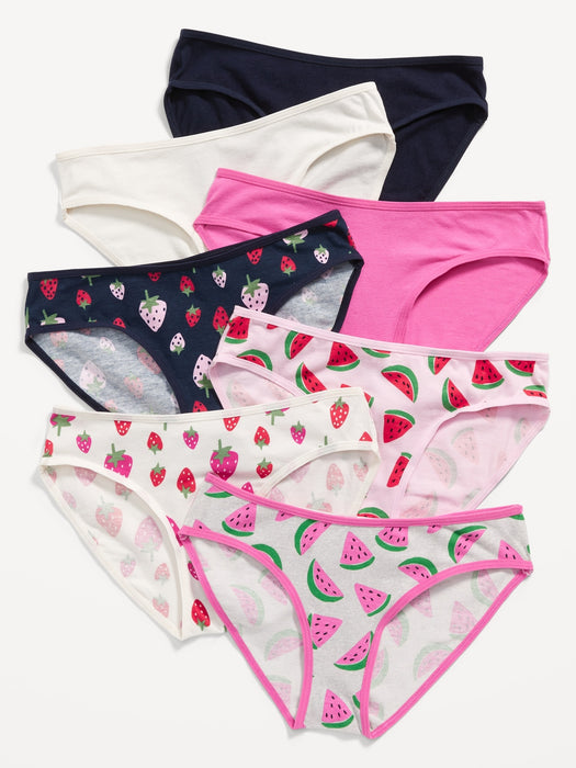 Printed Bikini Underwear 7-Pack for Girls