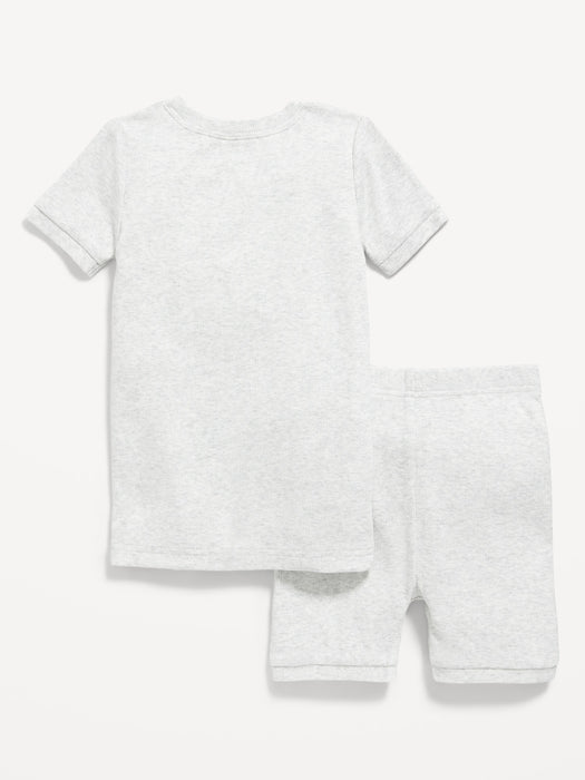 Unisex Snug-Fit Ribbed Pajama Set for Toddler & Baby