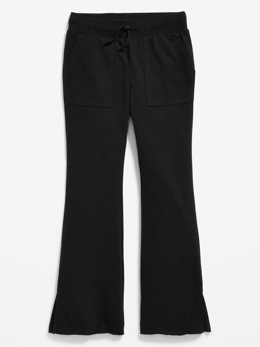 French-Terry Side-Slit Flare Sweatpants for Girls