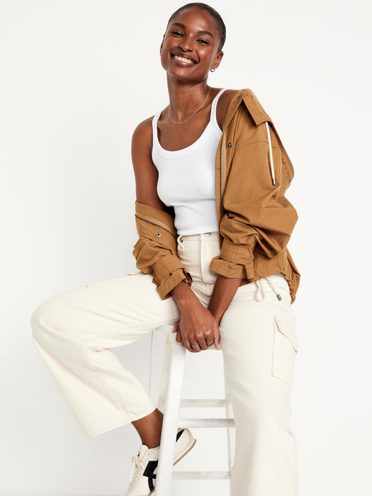 Fitted Rib-Knit Tank Top