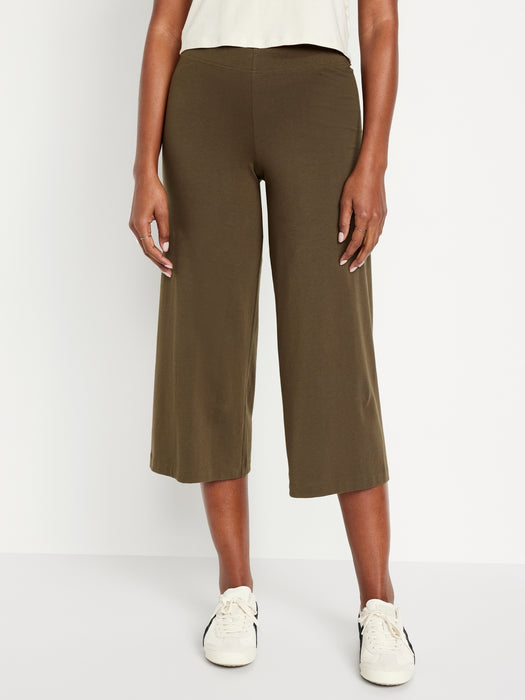 High-Waisted Wide Leg Cropped Leggings