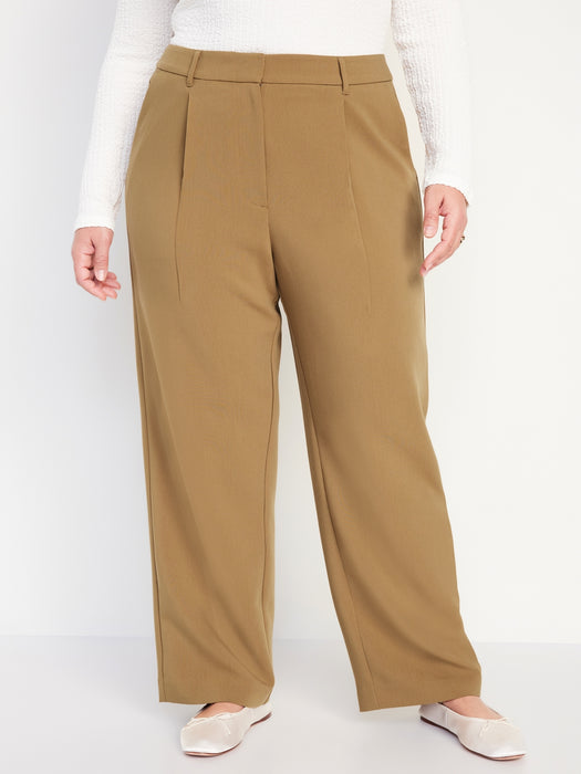 Extra High-Waisted Taylor Wide-Leg Trouser Suit Pants