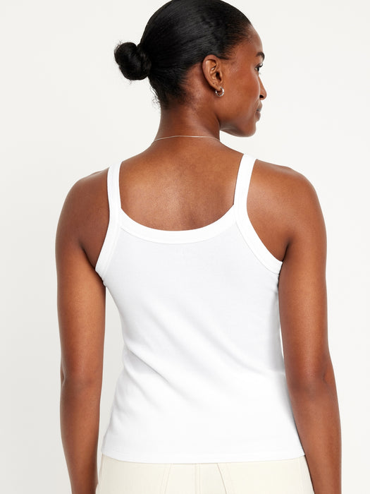 Fitted Rib-Knit Tank Top