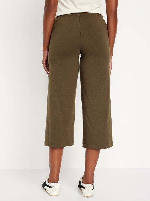 High-Waisted Wide Leg Cropped Leggings