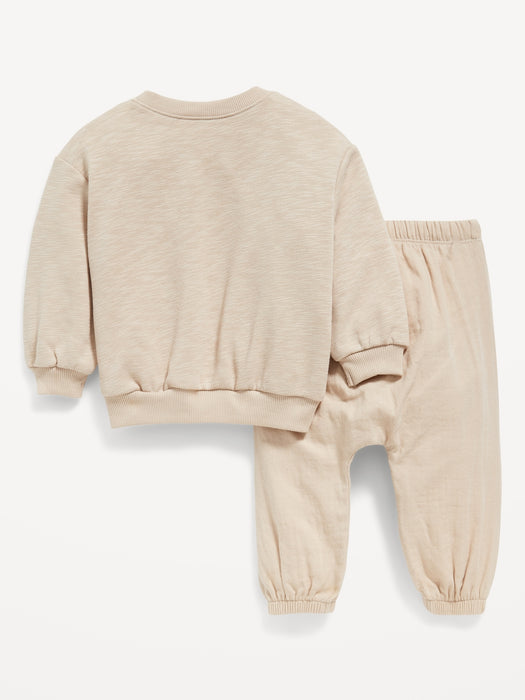 Unisex Crew-Neck Sweatshirt & Jogger Pants Set for Baby
