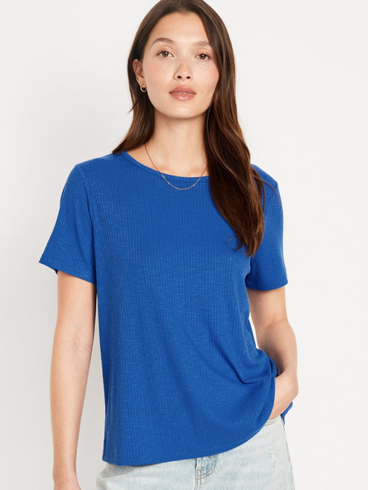 Luxe Ribbed Slub-Knit T-Shirt