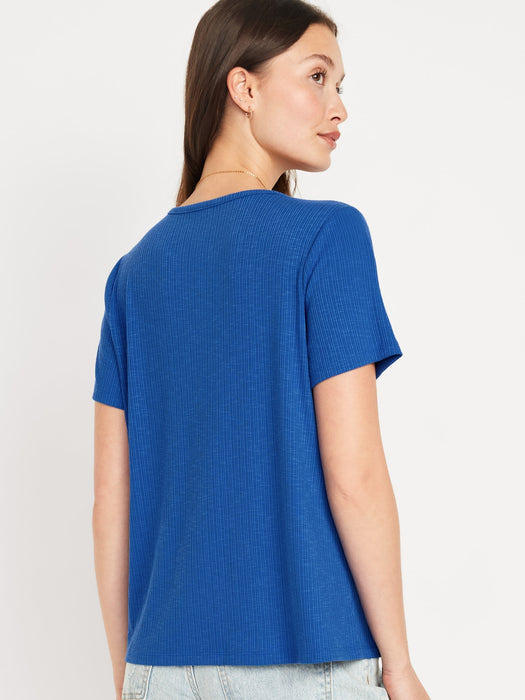 Luxe Ribbed Slub-Knit T-Shirt