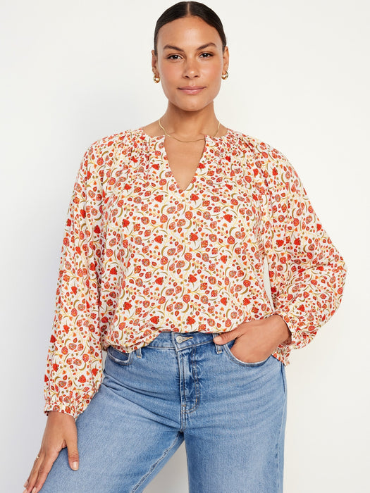 Long-Sleeve Floral Top