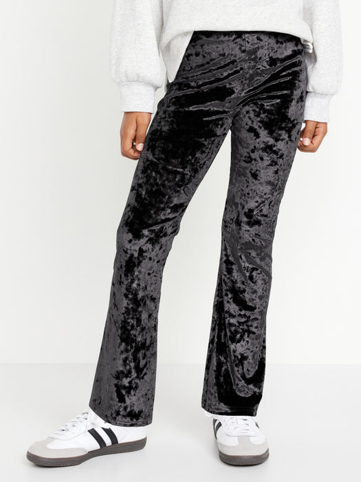 Crushed Velvet Flare Leggings for Girls