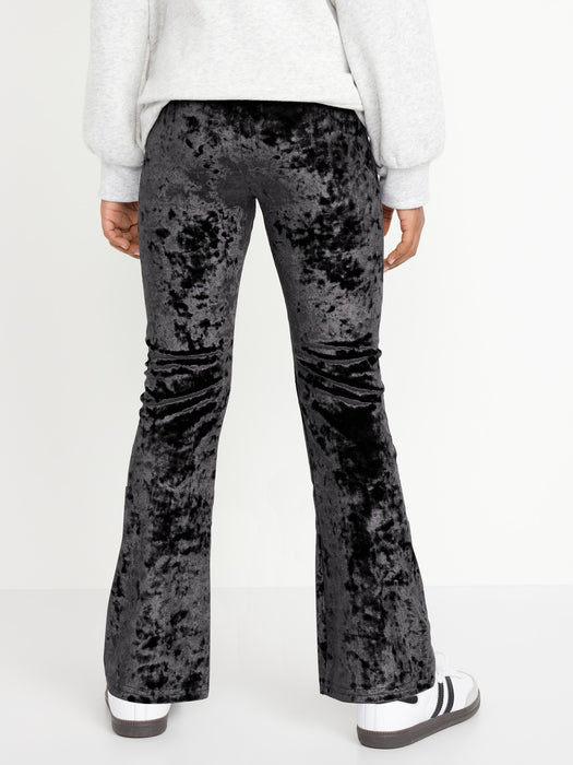 Crushed Velvet Flare Leggings for Girls