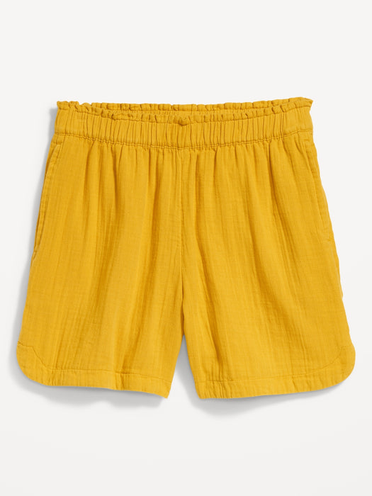 High-Waisted Crinkle Gauze Shorts -- 5-inch inseam