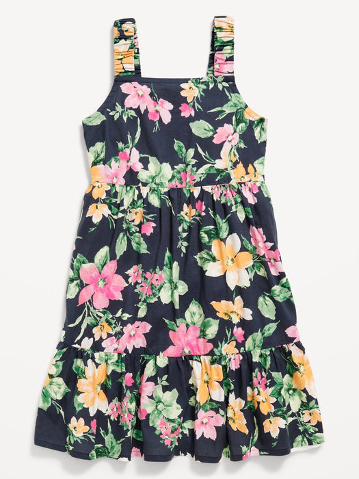 Printed Sleeveless Tiered Dress for Girls
