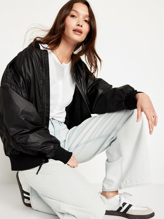 Short-Sleeve Waffle-Knit Henley Top