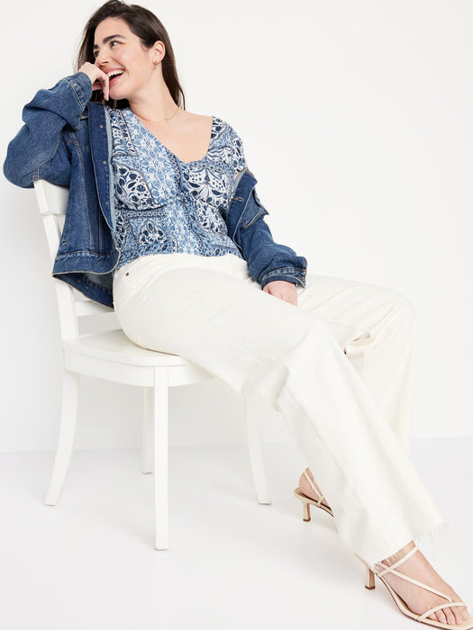 Waist-Defined Smocked Top