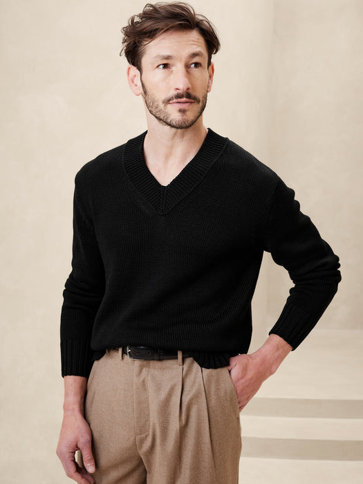 Point Sur Cotton V-Neck Sweater
