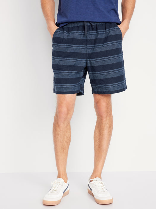 Linen-Blend Jogger Shorts -- 7-inch inseam