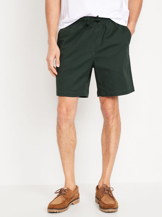 Pull-On Twill Jogger Shorts -- 7-inch inseam
