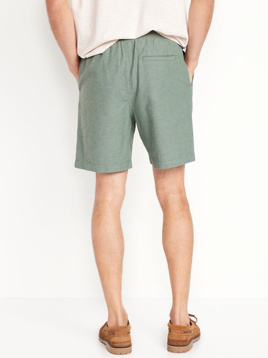 Linen-Blend Jogger Shorts -- 7-inch inseam