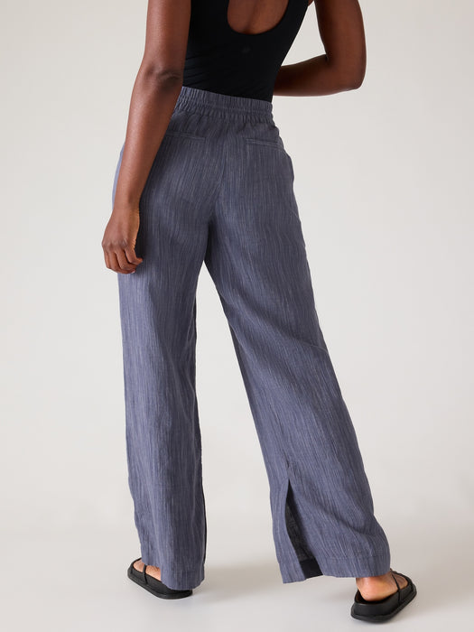 Retreat Linen Mid Rise Wide Leg Pant