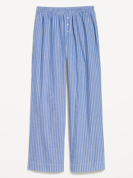 High-Waisted Poplin Pajama Pant