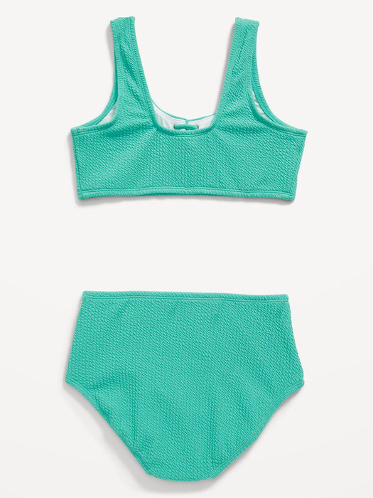 Lace-Up Front Bikini Swim Set for Girls
