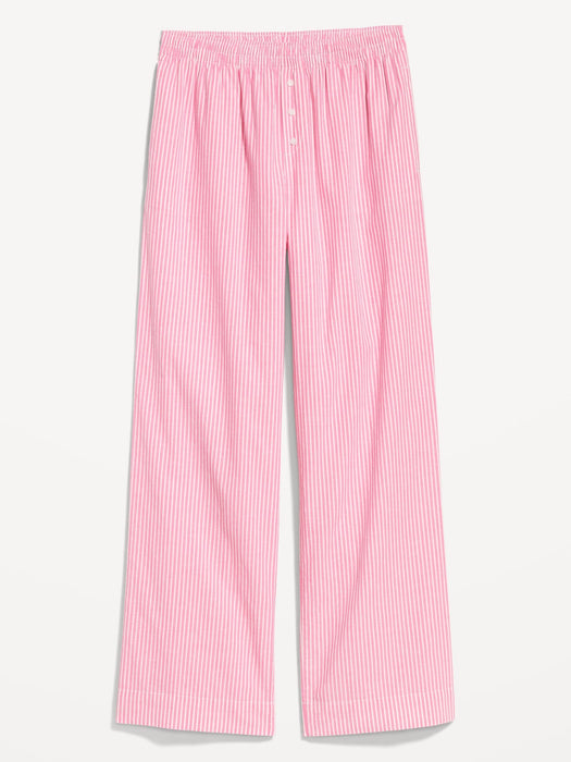 High-Waisted Poplin Pajama Pant