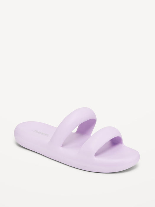 Double-Strap Puff Slide Sandals