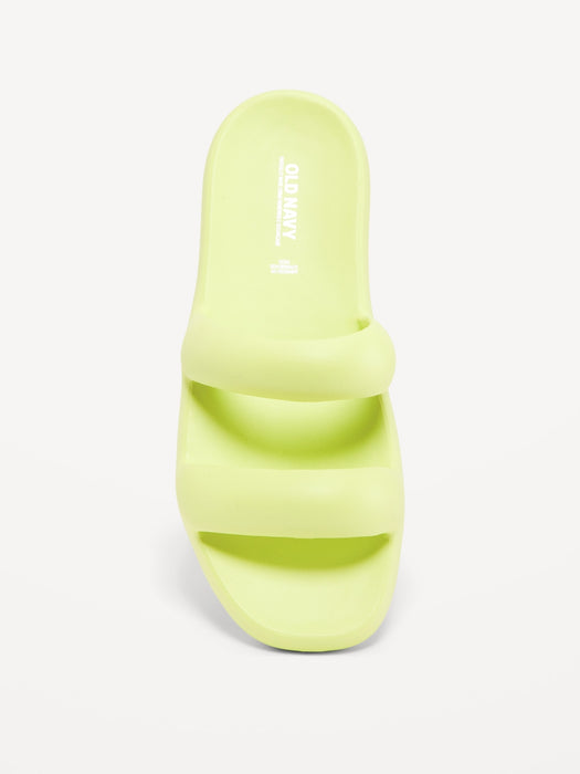 Double-Strap Puff Slide Sandals