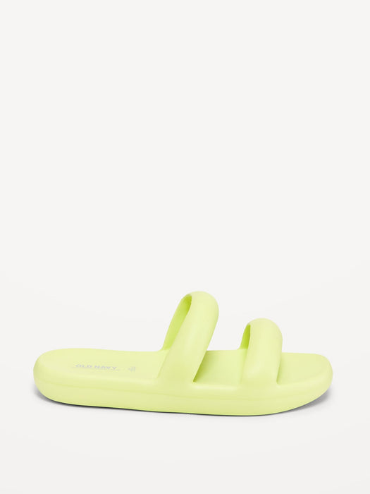 Double-Strap Puff Slide Sandals