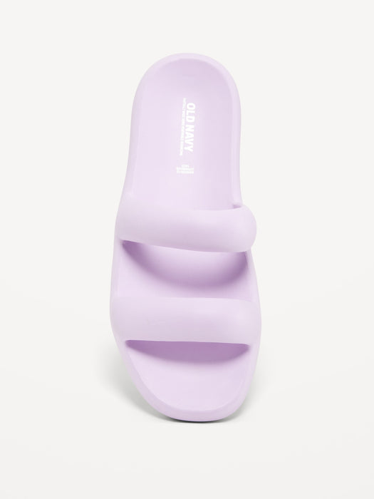Double-Strap Puff Slide Sandals