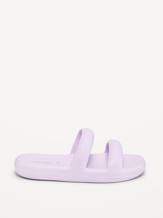 Double-Strap Puff Slide Sandals