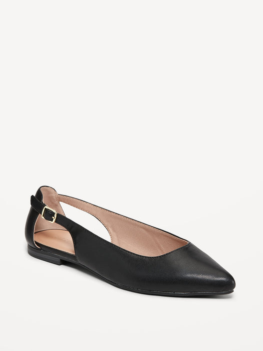 Faux-Leather Slingback Ballet Flat