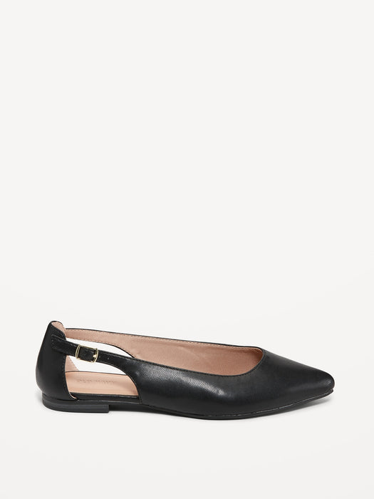 Faux-Leather Slingback Ballet Flat