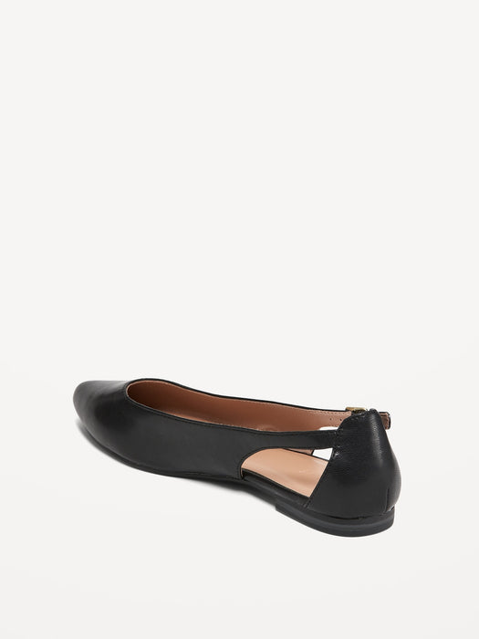 Faux-Leather Slingback Ballet Flat