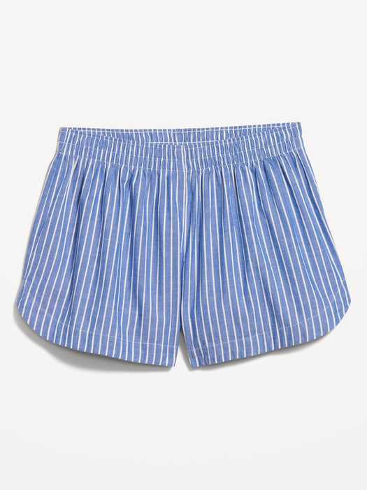 High-Waisted Poplin Pajama Short