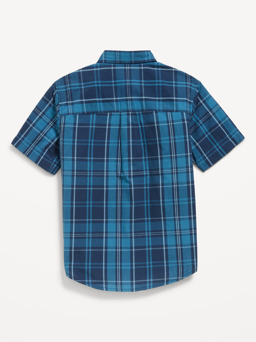 Short-Sleeve Printed Poplin Shirt for Boys